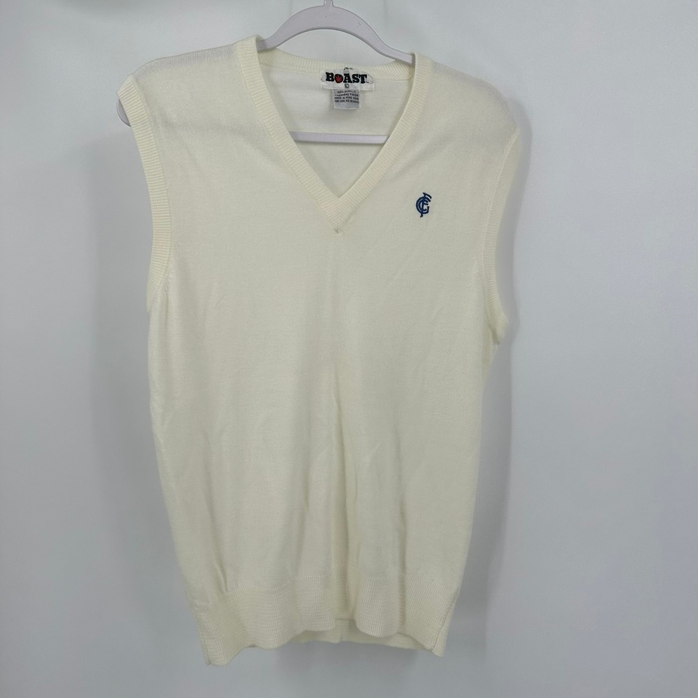 Womens Vintage Tennis Old Money Sweater Vest Sz L Preppy Minimalist Country Club